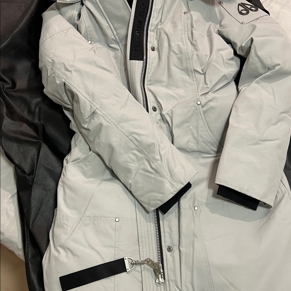 Moose Knuckles Women's Light Gray down Jacket - Picture 6 of 8